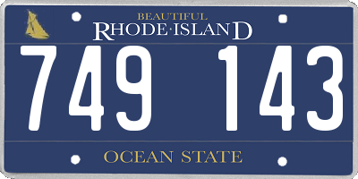 RI license plate 749143