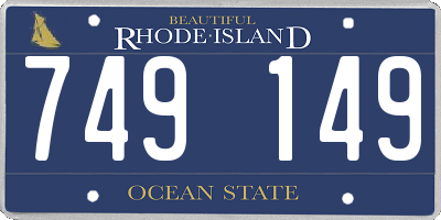 RI license plate 749149