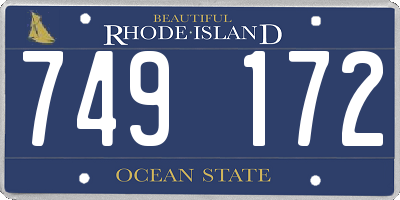 RI license plate 749172