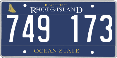 RI license plate 749173