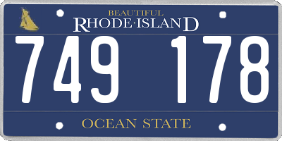 RI license plate 749178
