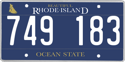 RI license plate 749183