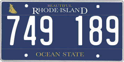 RI license plate 749189