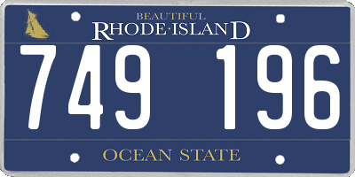 RI license plate 749196