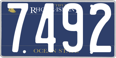 RI license plate 7492