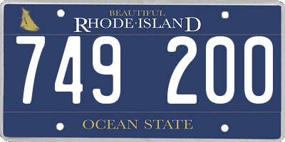 RI license plate 749200