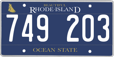 RI license plate 749203