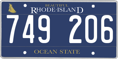 RI license plate 749206