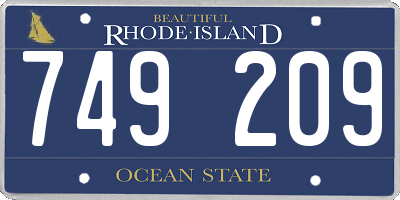 RI license plate 749209