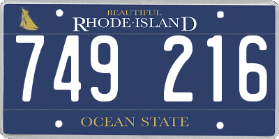 RI license plate 749216