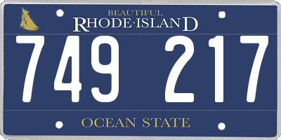 RI license plate 749217