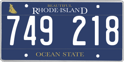 RI license plate 749218