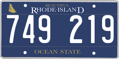 RI license plate 749219