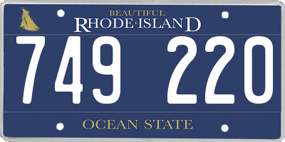 RI license plate 749220