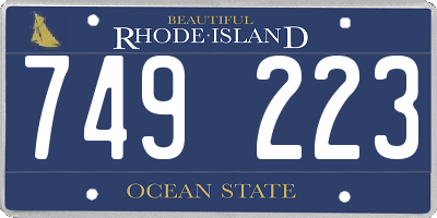 RI license plate 749223