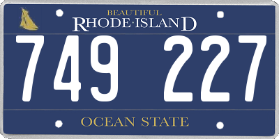 RI license plate 749227
