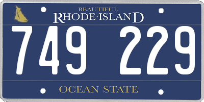 RI license plate 749229