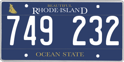 RI license plate 749232