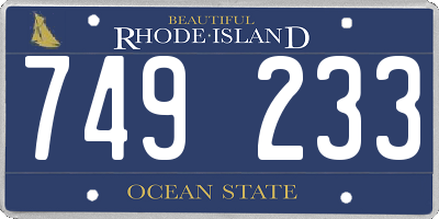 RI license plate 749233