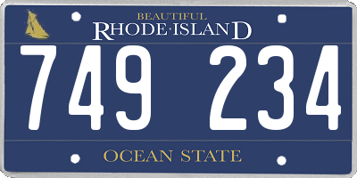 RI license plate 749234