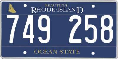 RI license plate 749258
