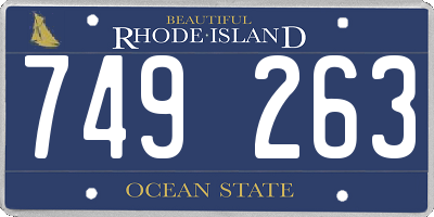 RI license plate 749263