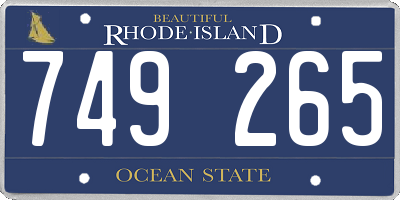 RI license plate 749265