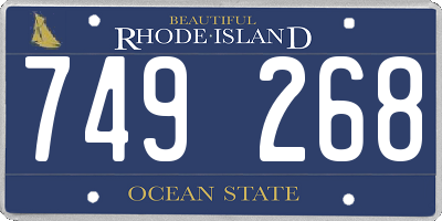 RI license plate 749268