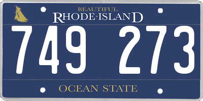 RI license plate 749273