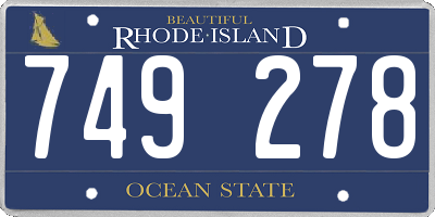 RI license plate 749278
