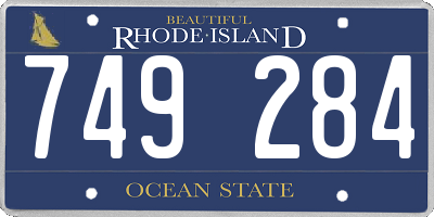 RI license plate 749284