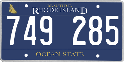 RI license plate 749285