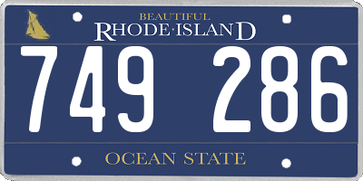 RI license plate 749286