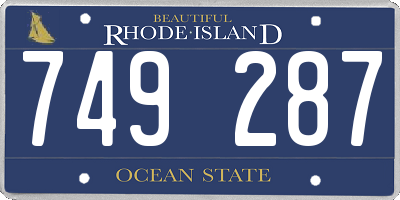 RI license plate 749287