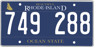 RI license plate 749288