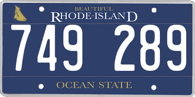 RI license plate 749289