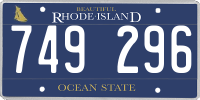 RI license plate 749296