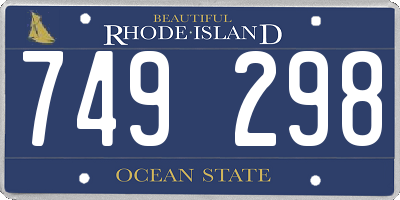 RI license plate 749298