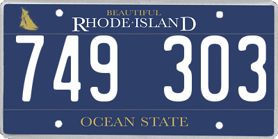 RI license plate 749303