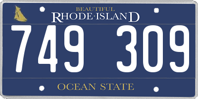 RI license plate 749309