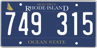 RI license plate 749315