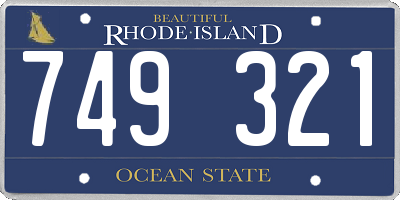 RI license plate 749321