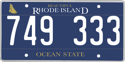 RI license plate 749333