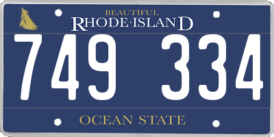 RI license plate 749334