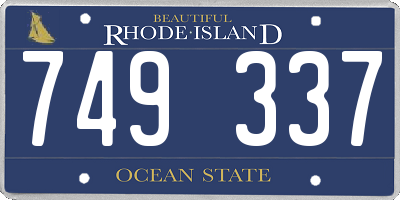 RI license plate 749337