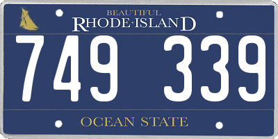 RI license plate 749339