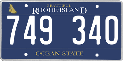 RI license plate 749340