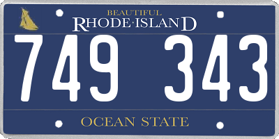 RI license plate 749343