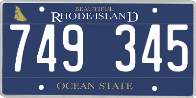 RI license plate 749345