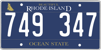 RI license plate 749347